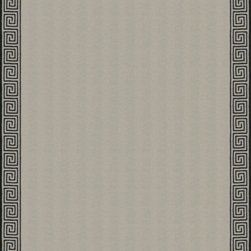 Purchase sample of 25801 Greek Key Embroidery, Pebble And Black by Schumacher Fabric