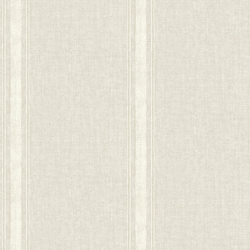 Sample 4072-70070 Delphine, Linette Beige Fabric Stripe Wallpaper by Chesapeake
