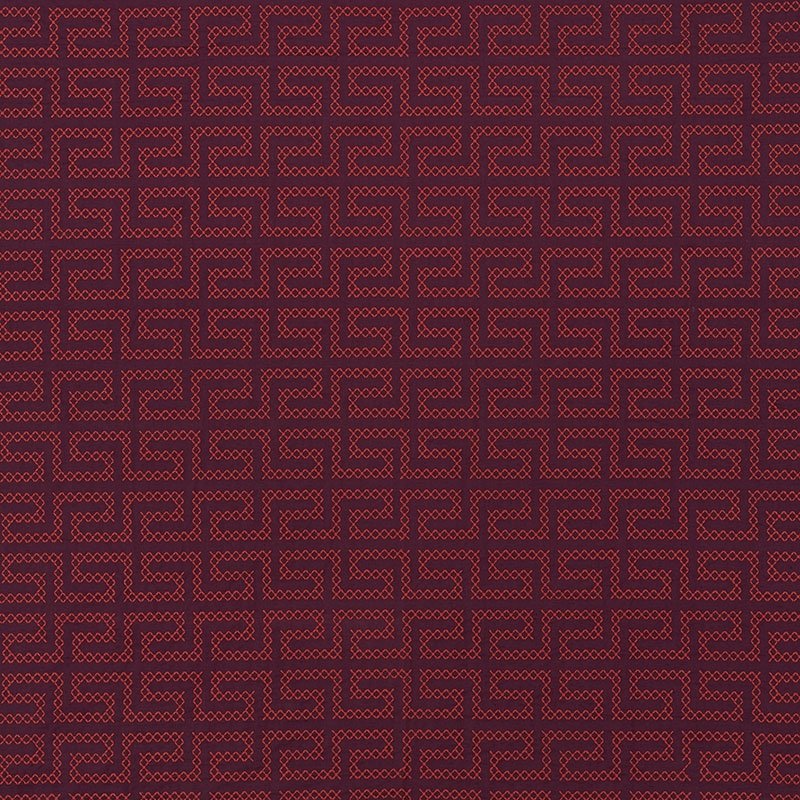 Purchase sample of 70234 A Maze Embroidery, Berry by Schumacher Fabric