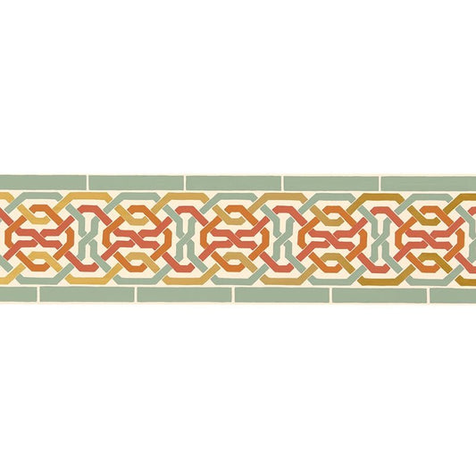 Purchase 5006022 Darro Mosaic Border Persimmon Schumacher Wallpaper