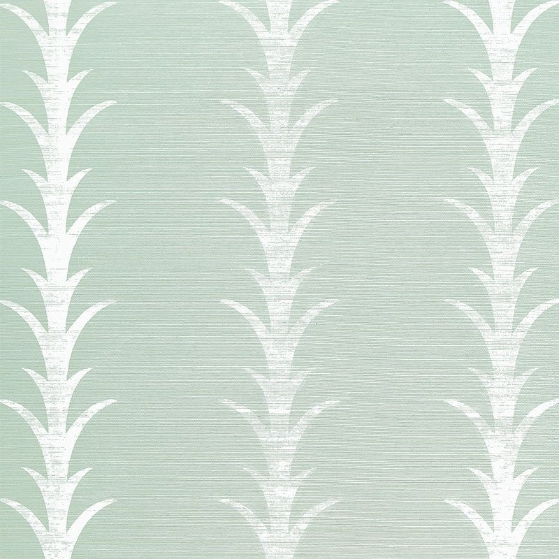 View 5006053 Acanthus Stripe Seaglass Chalk Schumacher Wallpaper