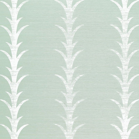 View 5006053 Acanthus Stripe Seaglass Chalk Schumacher Wallpaper