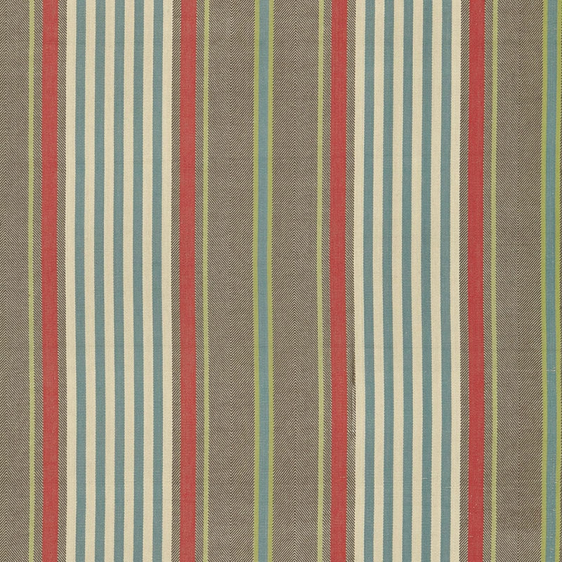 Purchase sample of 66013 Minzer Cotton Stripe, Red Earth by Schumacher Fabric