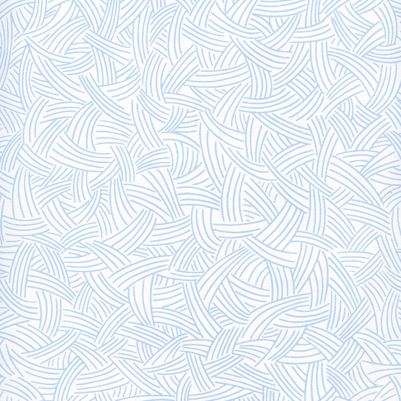 Sample AP404-01 Interweave, Light Blue on Almost White by Quadrille Wallpaper