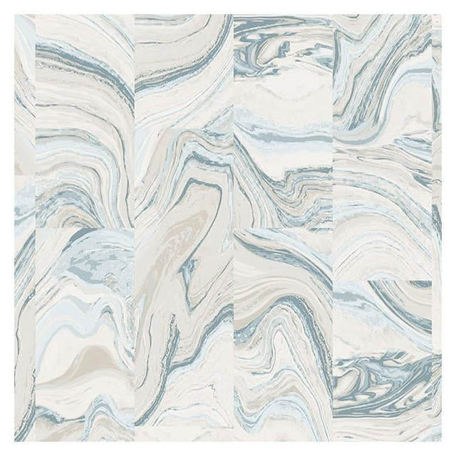 Looking G67974 Organic Textures Blue Agate Tile Wallpaper by Norwall Wallpaper