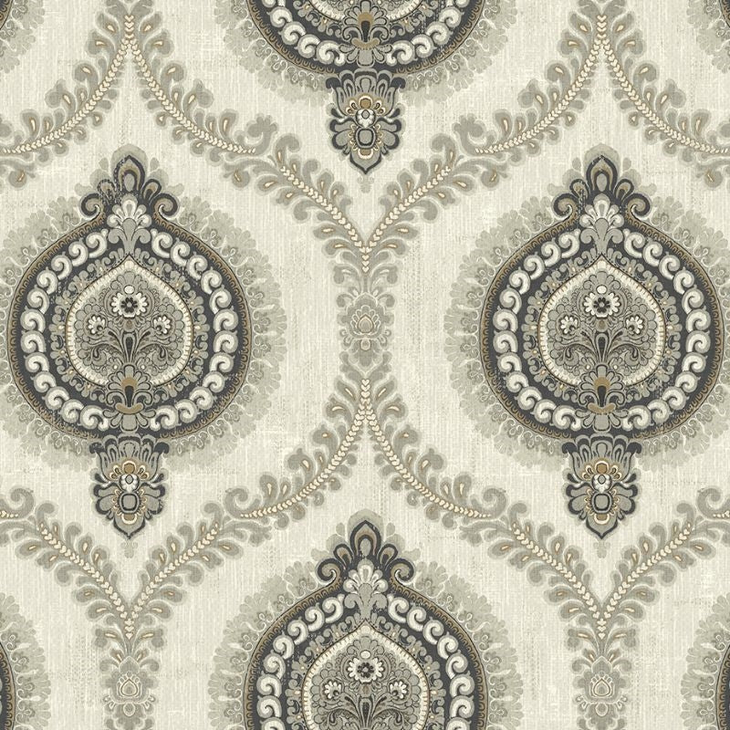 Buy IM71200 Caspia Ingrid Damask by Wallquest Wallpaper