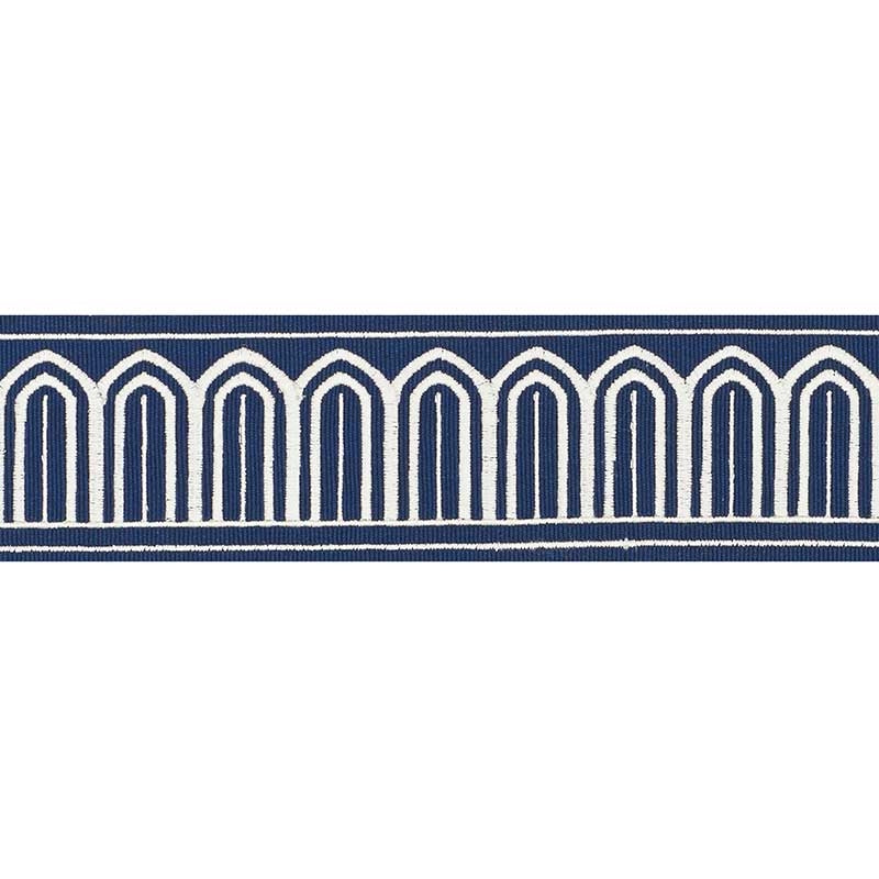 70767 | Arches Embroidered Tape, Marine - Schumacher Fabric