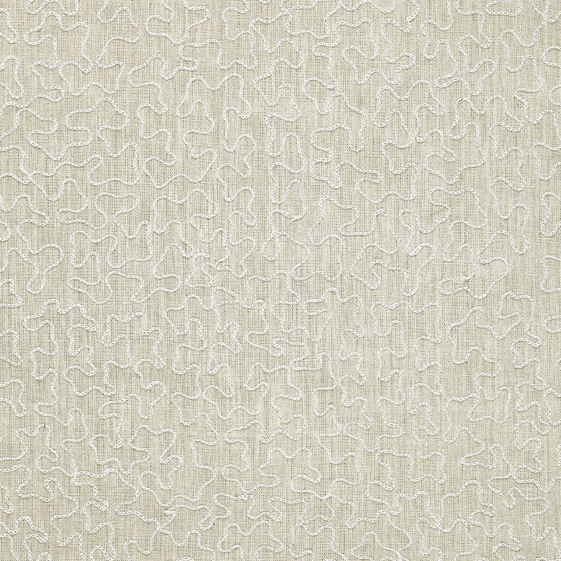 Purchase sample of 64673 Vermicelli Embroidery, Pearl by Schumacher Fabric