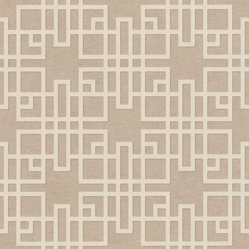 Save 4035-409246 Windsong Mana Beige Trellis Wallpaper Neutral by Advantage