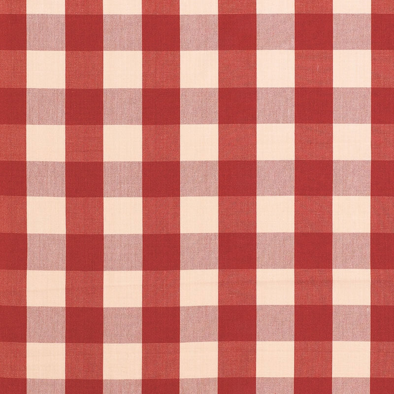 View 63034 Camden Cotton Check Red by Schumacher Fabric