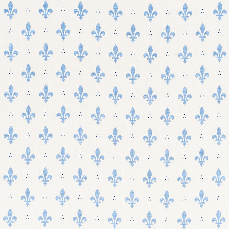 176960 | Fleur De Lis, Blue - Schumacher Fabric