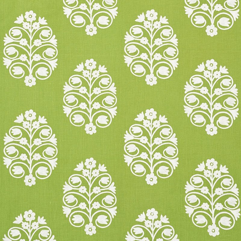 Save 72092 Talitha Embroidery Leaf by Schumacher Fabric