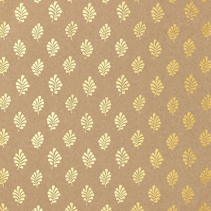 View 5005233 Bakara Leaf Gilt Schumacher Wallpaper