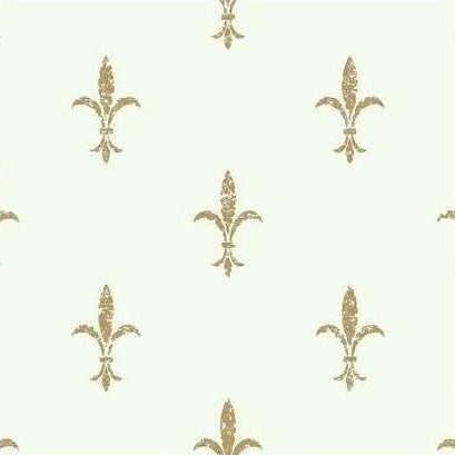 Shop KT2192 Ronald Redding 24 Karat Fleur De Lis Wallpaper White/Gold by Ronald Redding Wallpaper
