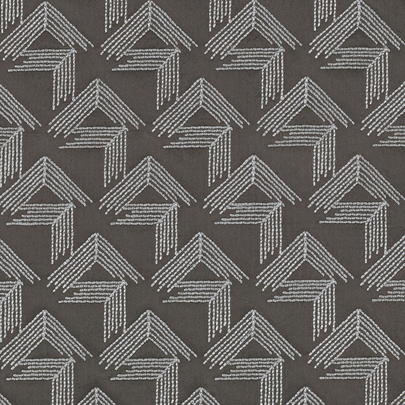 Purchase sample of 69433 V Step, Charcoal by Schumacher Fabric