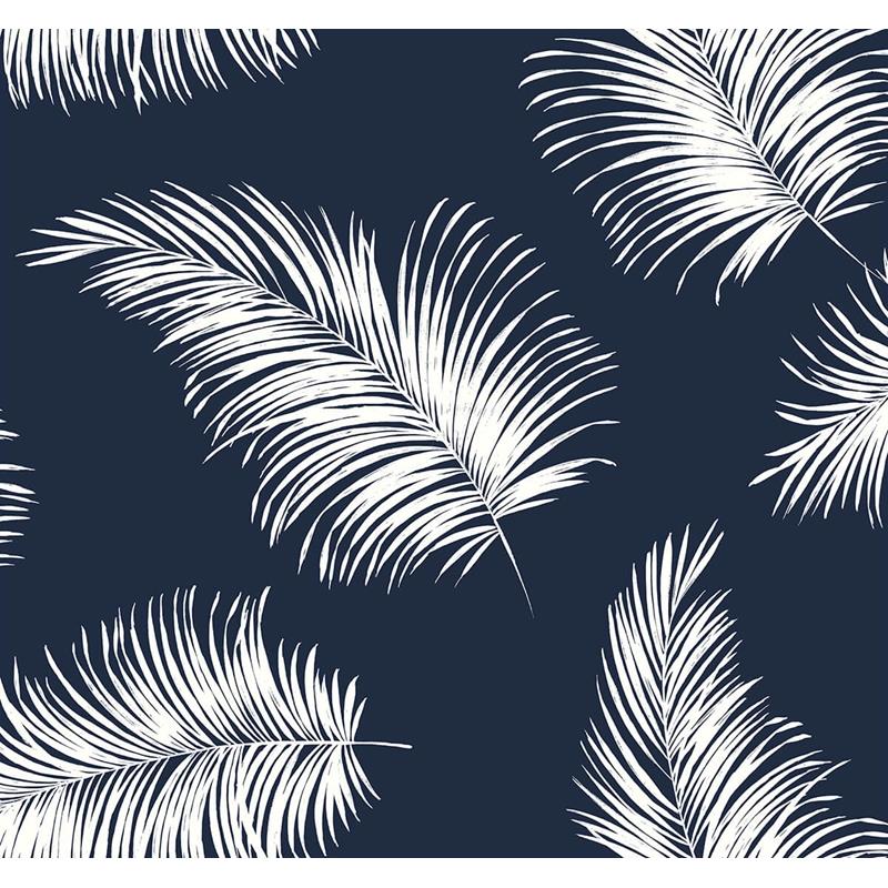 Sample LN20322 Luxe Haven, Tossed Palm Navy Blue Lillian August