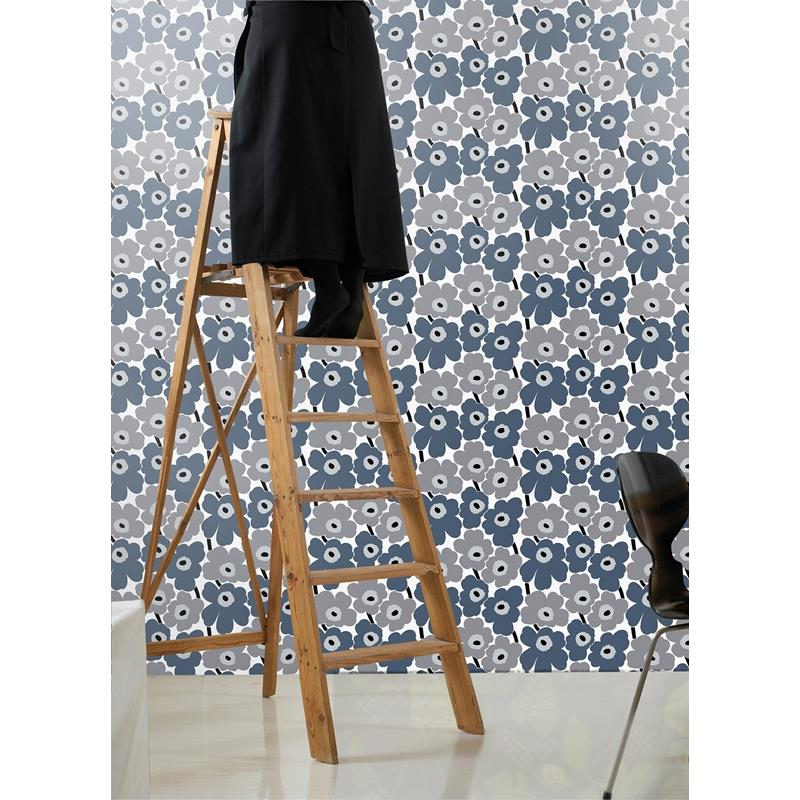 MKS4493 | Marimekko, Grey Pieni Unikko Peel & Stick Wallpaper Grey - N