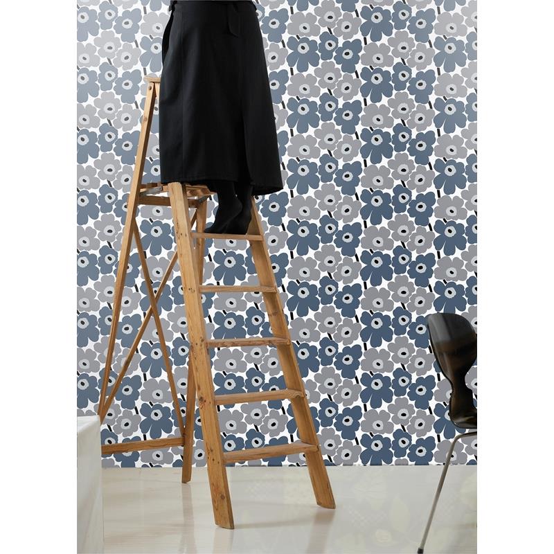 MKS4493 Marimekko Grey Pieni Unikko Peel &amp; Stick Wallpaper by NuWallpaper4