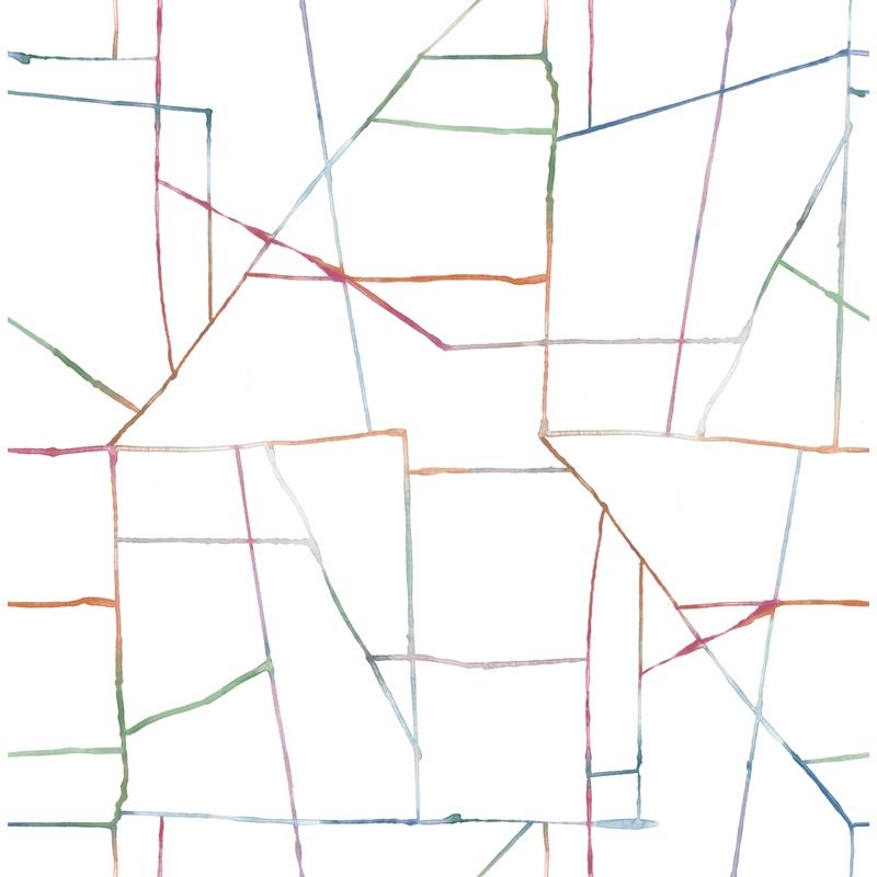 Sample DA62101 Day Dreamers, Geo Creative Orange, Pink, and Green Seabrook Wallpaper