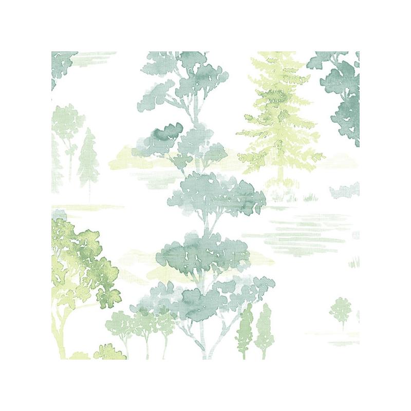 Sample FW36832 Fresh Watercolors, Green Forest Wallpaper in shades of Green by Norwall