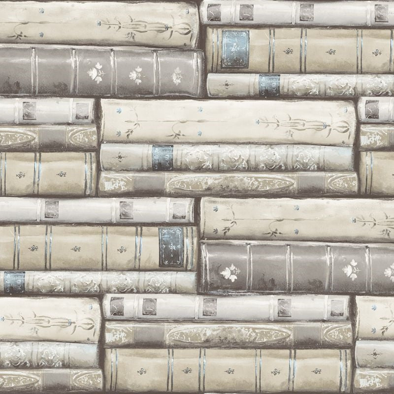 Sample MV81808 Vintage Home 2 Stacked Books Wallquest