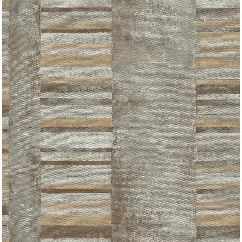 Select MW30307 Metalworks Brown Stripe by Seabrook Wallpaper