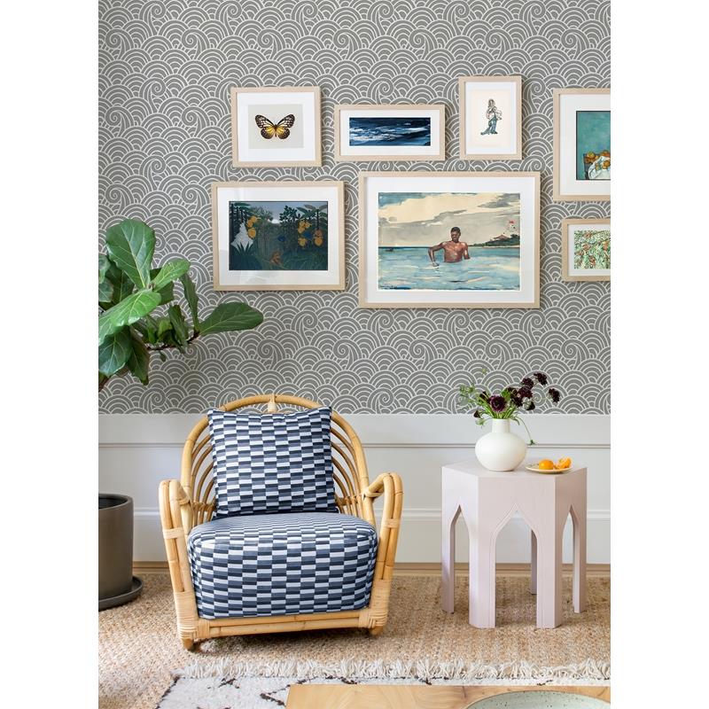 Purchase 4081-26308 Happy Alorah Grey Wave Grey A-Street Prints Wallpaper