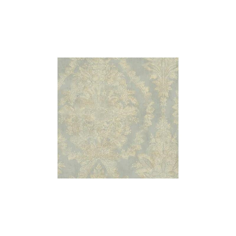 Sample - PM9309 Ronald Redding 24 Karat, Charleston Damask Wallpaper Silver by Ronald Redding