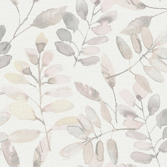 Search 3124-13906 Thoreau Pinnate Blush Leaves Wallpaper Blush by Chesapeake Wallpaper