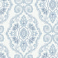Sample MB30312 Beach House Nautical Damask, Coastal Blue Damask by Seabrook Wallpaper