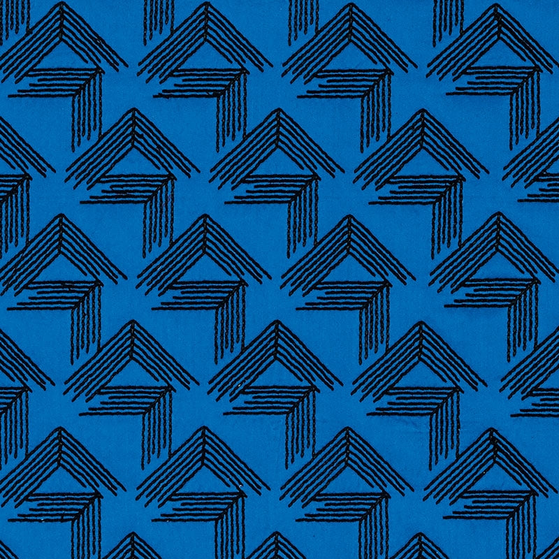 Purchase sample of 69431 V Step, Cobalt by Schumacher Fabric