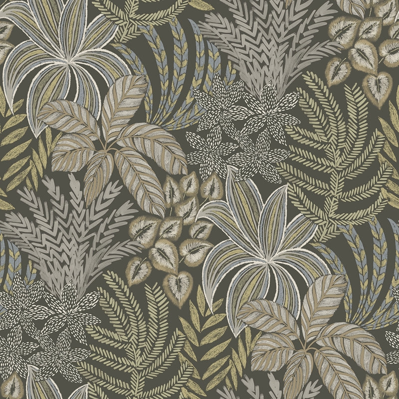 Sample 2970-13903 Revival, Sumner Brown Woodland Botanical Wallpaper by A-Street Prints Wallpaper