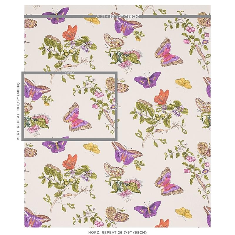 Order 5010692 Baudin Butterfly Purple Schumacher Wallcovering Wallpaper