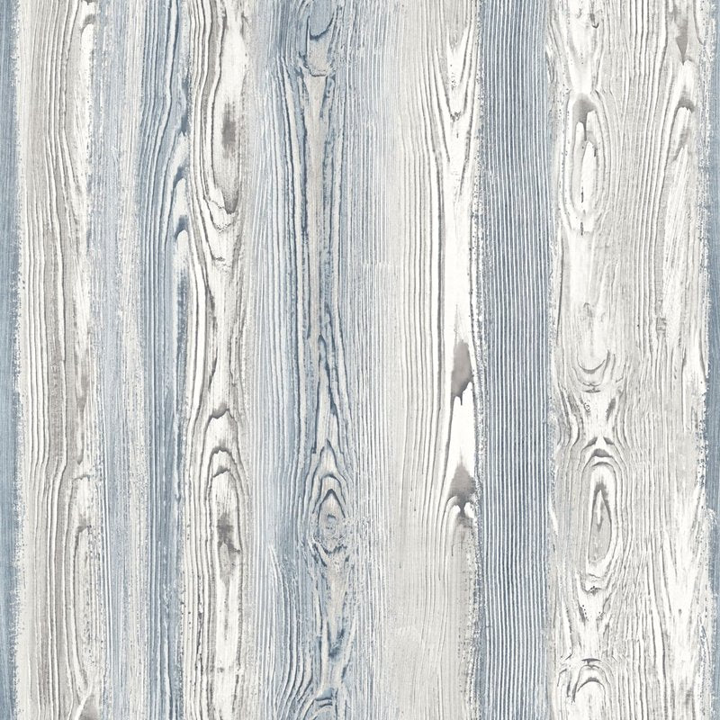 Buy DD148626 Design Department Cady Blue Wood Panel Wallpaper Blue Brewster