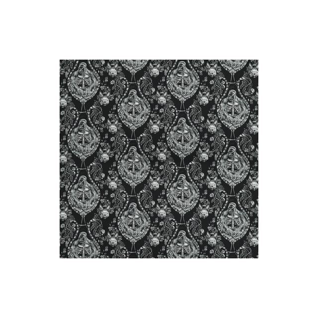 Save F1486/01 Silverback Satin Black Animal/Insect by Clarke And Clarke Fabric