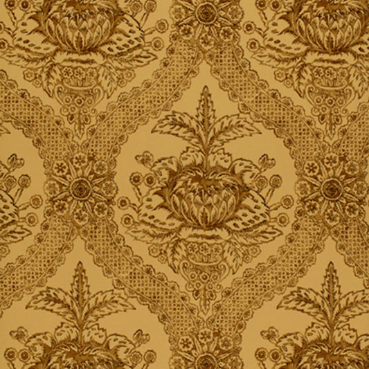 View 5004171 Haddon Hall Damask Umber Schumacher Wallpaper