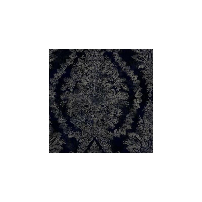 Sample KT2215 Ronald Redding 24 Karat, Charleston Damask Wallpaper Navy by Ronald Redding