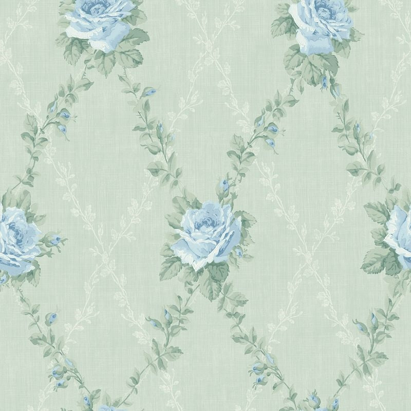Sample FS50802 Spring Garden Rose Lattice Wallquest