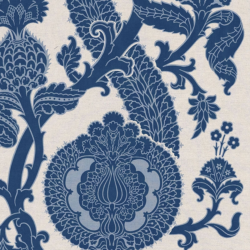 Purchase sample of 173902 Shalkar, Indigo by Schumacher Fabric