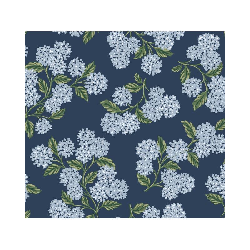 Sample RI5142 Rifle Paper Co. Hydrangea Navy York Wallpaper