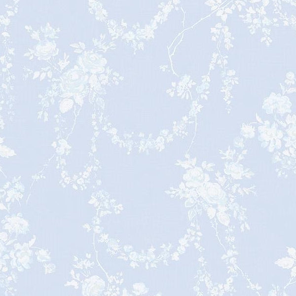 Find AST4170 LoveShackFancy Chandelier Gates Blue Gemstone Floral Drape Blue Gemstone A-Street Prints Wallpaper