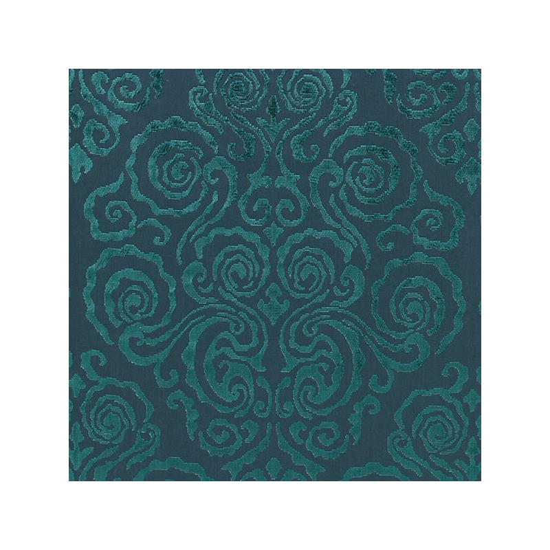 Sample 27219-003 Cirrus Velvet Damask, Emerald - Scalamandre Fabric (SC 000327219)