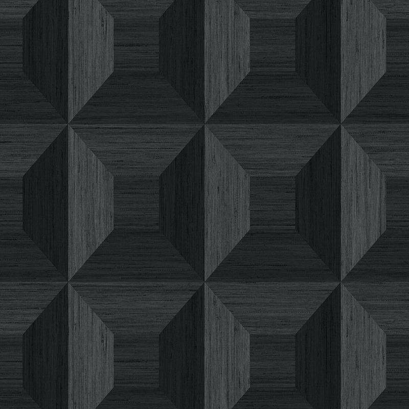 Sample TC70600 More Textures, Squared Away Geometric Ebony Seabrook Wallpaper