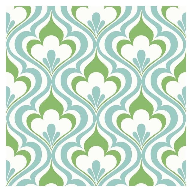 Purchase sample of 2535-20604 Simple Space 2, Lola Blue Ogee Bargello by Beacon House Wallpaper