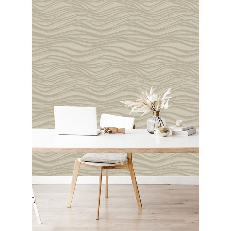 Select 2975-87361 Scott Living II Chorus Gold Wave Gold A-Street Prints Wallpaper