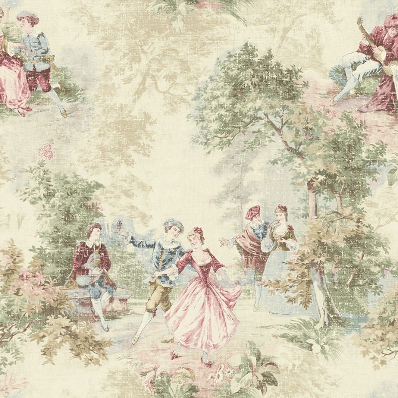 Buy MV82301 Vintage Home 2 Toile by Wallquest Wallpaper