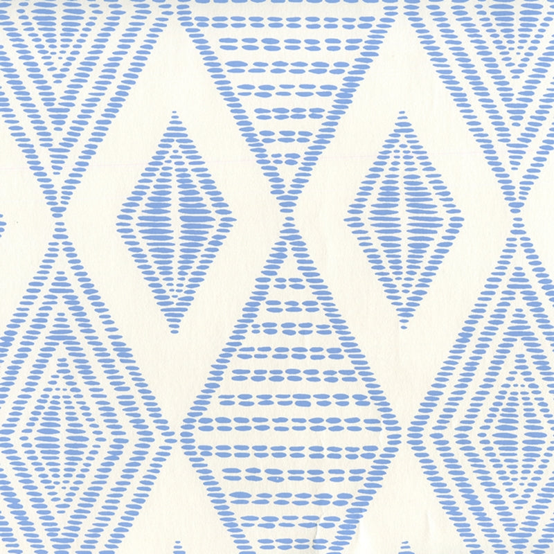 Buy AP850-05 Safari Embroidery French Blue on Almost White by Quadrille Wallpaper