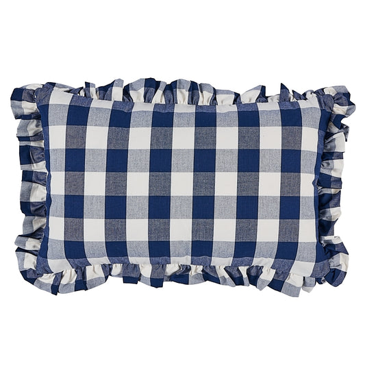 So63043017 | Camden Cotton Check Pillow, Navy - Schumacher Furniture and Accessories