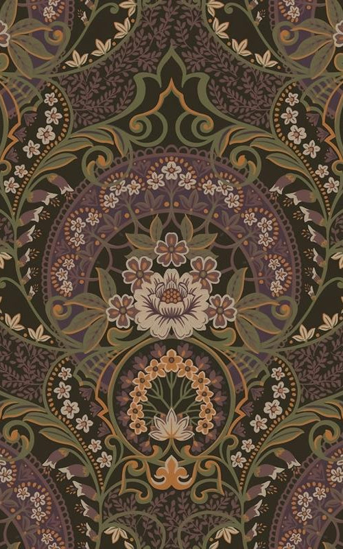 316016 Posy Nasrin Purple Damask Wallpaper by Eijffinger,316016 Posy Nasrin Purple Damask Wallpaper by Eijffinger2