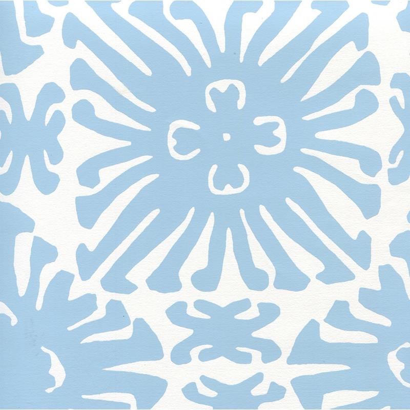 Looking 2475WP-10 Sigourney Small Scale French Blue on White by Quadrille Wallpaper